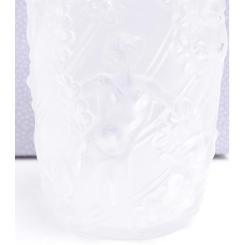 113 - Rene Lalique (1860-1945) - Paris 'Femme Fleurs' crystal glass bid vase. Signed to the base and house... 