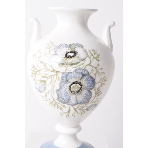 114 - Wedgwood - Six late 20th century porcelain vases and posy holder. Comprised of a Williamsburg posy h... 