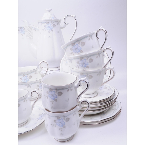 117 - Royal Albert - Late 20th century Satin Rose patterned bone china part tea service. Comprised of a te... 