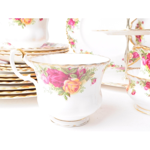 118 - Royal Albert - Late 20th century Old Country Roses bone china part tea service. Comprised of six tea... 