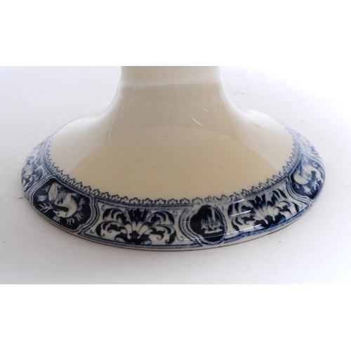 137 - 19th century French Salins ceramic cake dish / fruit bowl decorated with a fire breathing salamander... 