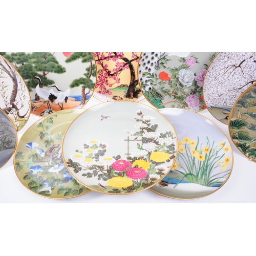 152 - Franklin Mint - Collection of 1979 Japanese porcelain collector plates. Examples from the series 'Fl... 