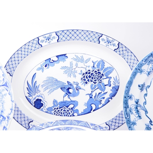 161 -  Early 20th century blue and white patterned ceramic part dinner services. Makers including Wood and... 