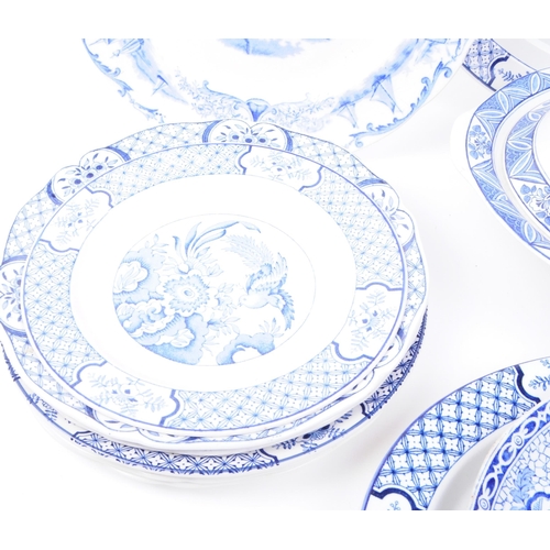 161 -  Early 20th century blue and white patterned ceramic part dinner services. Makers including Wood and... 