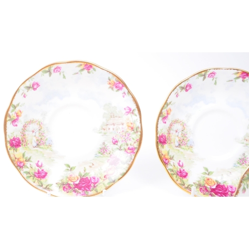 162 - Royal Albert - Late 20th century Old Country Roses bone china tea cups and saucers. Comprised of six... 