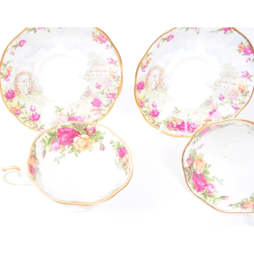 162 - Royal Albert - Late 20th century Old Country Roses bone china tea cups and saucers. Comprised of six... 