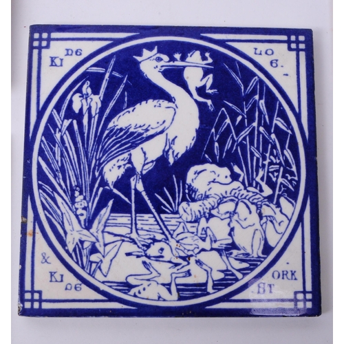 169 - Collection of 19th and 20th century ceramic wall tiles to include Minton’s Aesop Fables, Aesthetic m... 