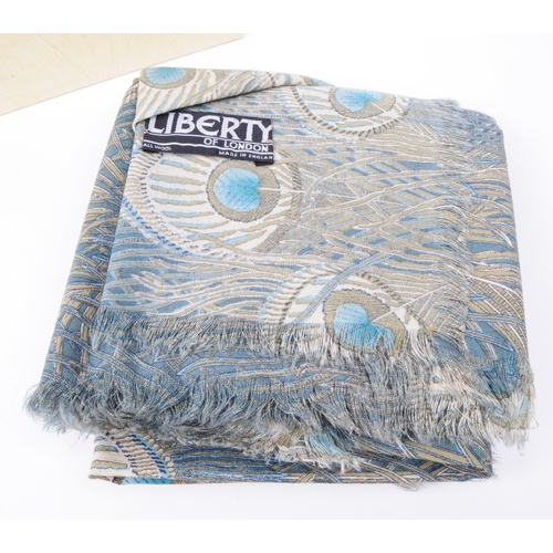 218 - Liberty of London - Late 20th century boxed wool scarf, in a Peacock feather pattern no. ASSTD size ... 