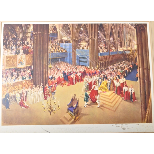 267 - Terence Cuneo - The Coronation of Queen Elizabeth II, Westminster Abbey, 2 June 1953 - A mid 20th ce... 