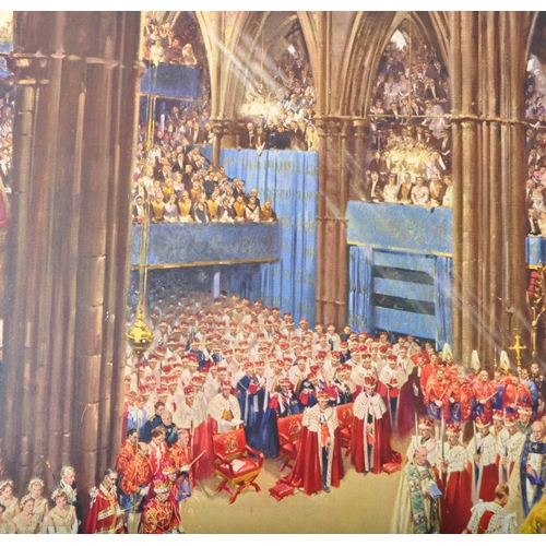 267 - Terence Cuneo - The Coronation of Queen Elizabeth II, Westminster Abbey, 2 June 1953 - A mid 20th ce... 