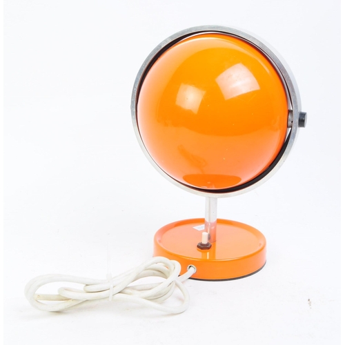 268 - Late 20th century orange axis retro lamp in manner of Danish maker Flemming Brylle and Preben Jacobs... 