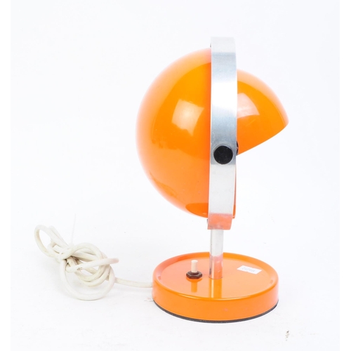 268 - Late 20th century orange axis retro lamp in manner of Danish maker Flemming Brylle and Preben Jacobs... 