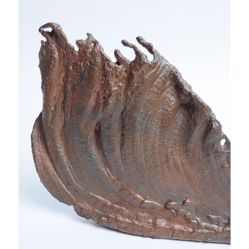 280 - Vintage late 20th century copper spill sculpture. Artist unknown. Measuring approx. 15cm x 30cm.... 