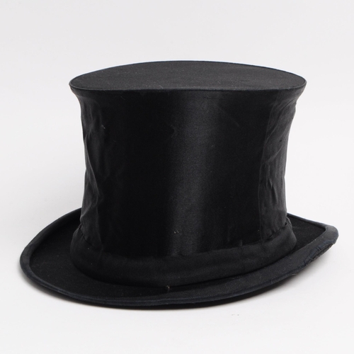 295 - 19th / 20th century French gibus chapeau claque folding top hat. Written inside 'Montvenoux. Ch Fauc... 