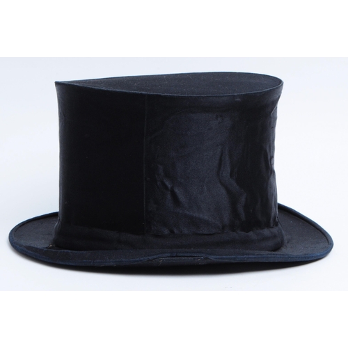 295 - 19th / 20th century French gibus chapeau claque folding top hat. Written inside 'Montvenoux. Ch Fauc... 