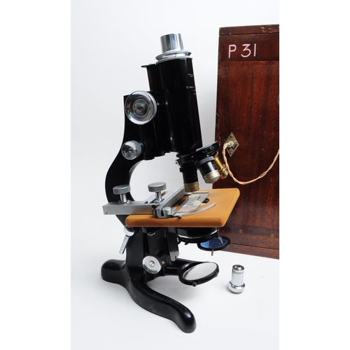 328 - W.Watson and Sons Ltd - Early 20th century boxed microscope numbered 86662 and titled 'Service' to t... 