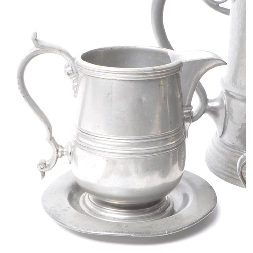 350 - Collection of 20th century miniature pewter tankards and jugs, miniature plates, regular sized tanka... 