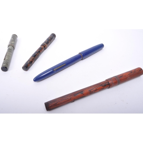 367 - A collection of six vintage 20th century fountain pens. The collection including pens of various col... 