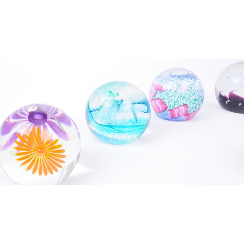 38 - Caithness - Collection of eight vintage late 20th century glass paperweights. Comprised of Mosaic, C... 