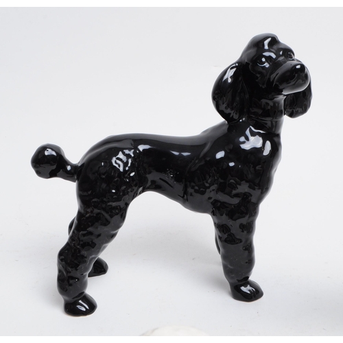 39 - Collection of 20th century porcelain dog figurines, comprised of a Beswick Poodle dog sitting on a b... 