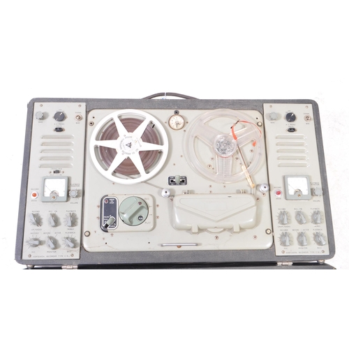 394 - British mid century ferrorgraph recorder. In a hard carry case with reel to reel to interior. Circa ... 