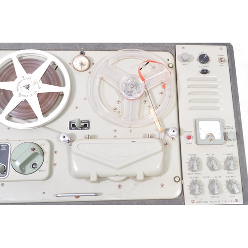 394 - British mid century ferrorgraph recorder. In a hard carry case with reel to reel to interior. Circa ... 