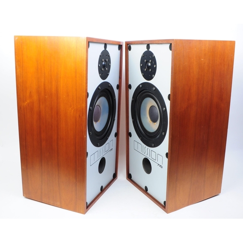 402 - Mission - A pair of Misson floor standing loud speakers. Model number 770 high definition 2 way refl... 