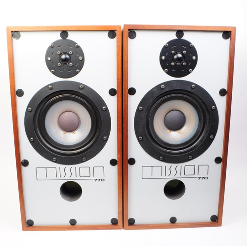 402 - Mission - A pair of Misson floor standing loud speakers. Model number 770 high definition 2 way refl... 