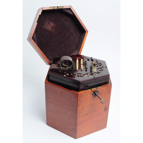 405 - Lachanel and Co - Late 19th / early 20th century 24 button concertina squeeze box, housed within the... 