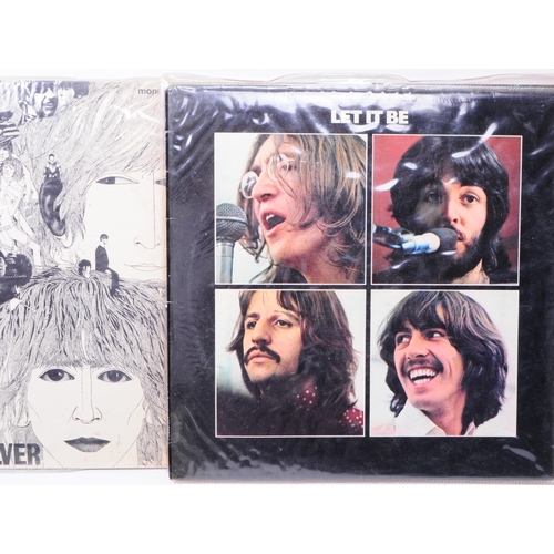 411 - The Beatles - Six late 20th century LP vinyl records. Comprised of Abbey Road PCS 7088 -2/-1, A Hard... 