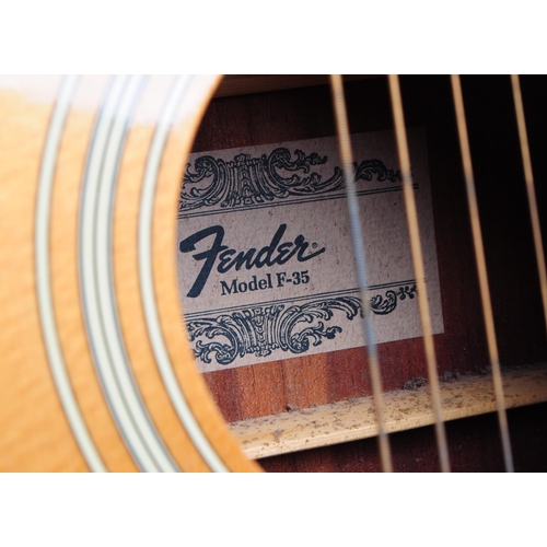 423 - Fender - A vintage 20th century circa 1970s Fender model F-35 acoustic guitar. The guitar of dreadno... 