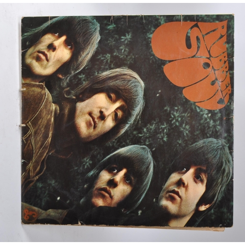 434 - Collection of late 20th century rock LP vinyl records, examples including The Beatles Rubber Soul PM... 