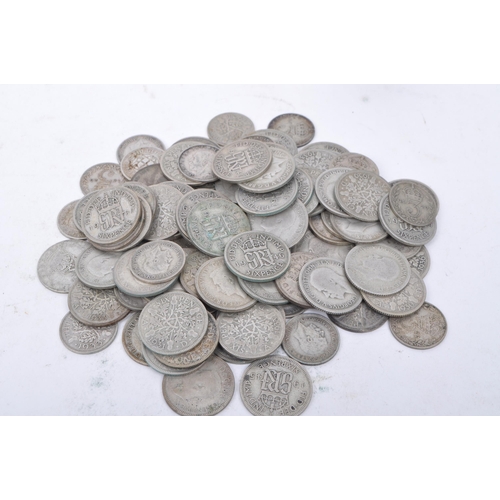 482 - A large collection of 20th century 1920-1946 British silver currency coins. The collection to featur... 