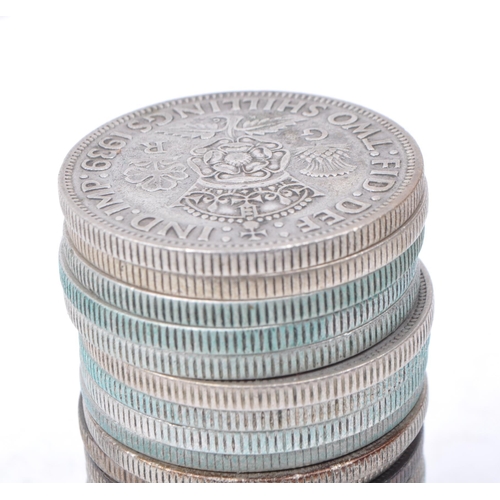 482 - A large collection of 20th century 1920-1946 British silver currency coins. The collection to featur... 