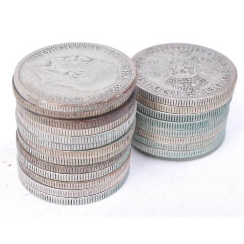 482 - A large collection of 20th century 1920-1946 British silver currency coins. The collection to featur... 