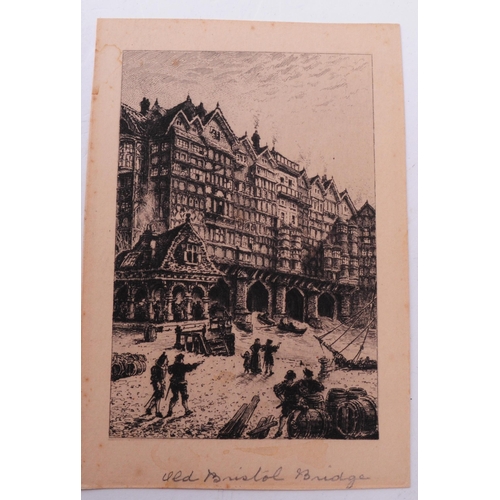 499 - Collection of six early 20th century Bristol interest black and white etchings. Comprised of 'The De... 