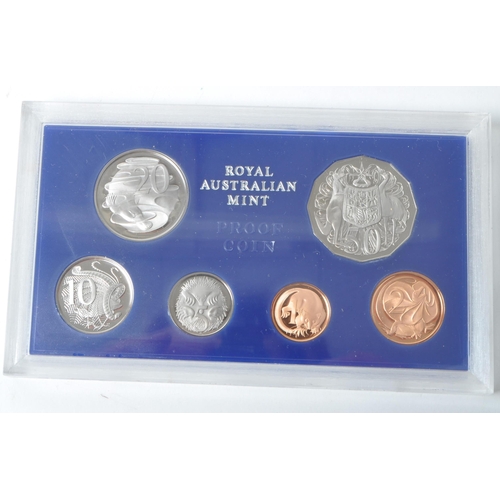 502 - Collection of late 20th century commemorative proof coin sets. Comprised of 1970s Royal Mint proof c... 