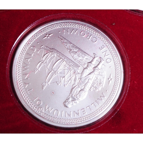 506 - Pobjoy Mint - A vintage 1979 Isle of Man 1000th Anniversary of Tynwald solid sterling silver minted ... 