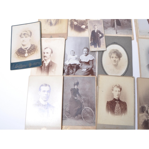 518 - Collection of early 20th century studio black and white portraits, the majority being Cardiff and Br... 