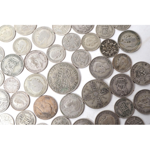 526 - A collection of early 20th century 1920 - 1947 British silver coins. The collection consiting of a s... 