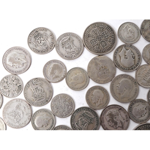 526 - A collection of early 20th century 1920 - 1947 British silver coins. The collection consiting of a s... 