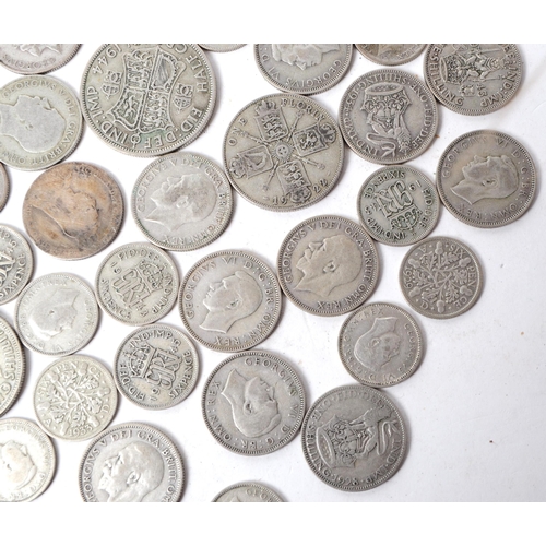 526 - A collection of early 20th century 1920 - 1947 British silver coins. The collection consiting of a s... 