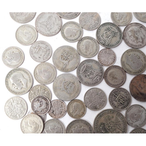 526 - A collection of early 20th century 1920 - 1947 British silver coins. The collection consiting of a s... 