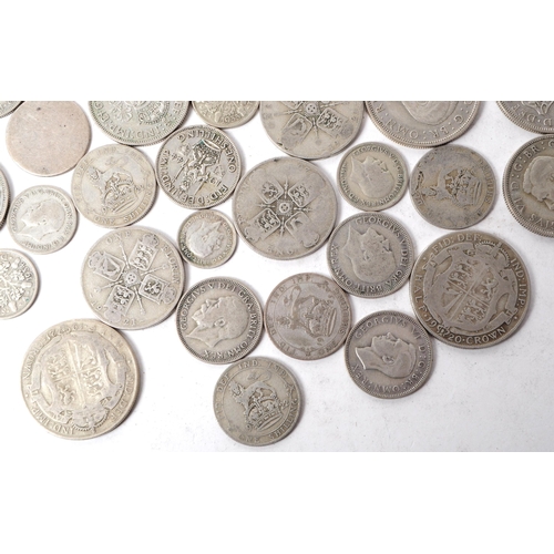 528 - A collection of early 20th century 1920 - 1947 British silver coins. The collection consiting of a s... 