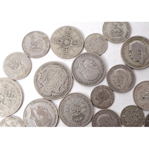 528 - A collection of early 20th century 1920 - 1947 British silver coins. The collection consiting of a s... 