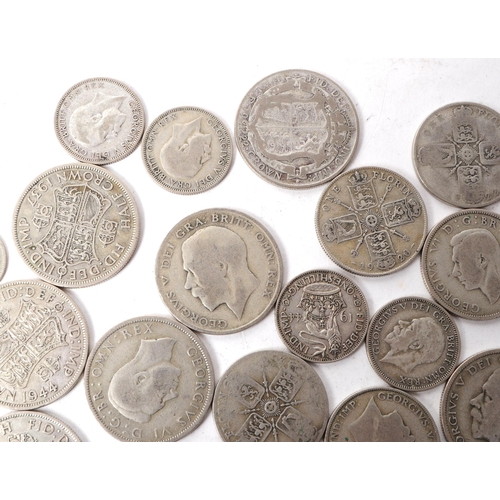 529 - A collection of early 20th century 1920 - 1947 British silver coins. The collection consiting of a s... 