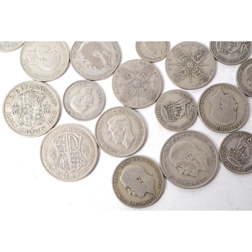 529 - A collection of early 20th century 1920 - 1947 British silver coins. The collection consiting of a s... 