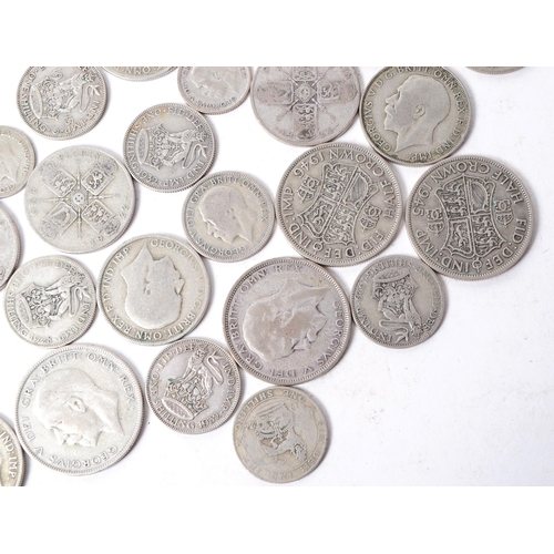 529 - A collection of early 20th century 1920 - 1947 British silver coins. The collection consiting of a s... 