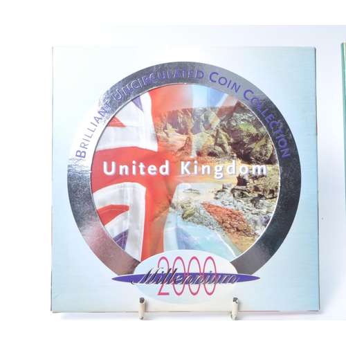 541 - Royal Mint - 1980s and 1990s brilliant uncirculated annual coin collection packs, comprised of years... 