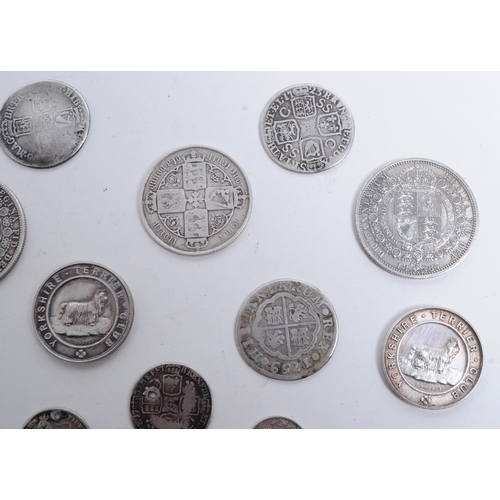 548 - A collection of 18th, 19th and 20th century British silver coins and tokens. The collection to inclu... 